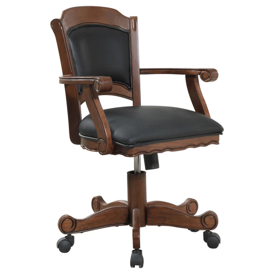 Turk Game Chair with Casters Black and Tobacco