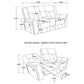 Conrad Upholstered Padded Arm Glider Loveseat Grey
