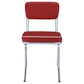 Retro Open Back Side Chairs Red and Chrome (Set of 2)