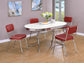 Retro Open Back Side Chairs Red and Chrome (Set of 2)