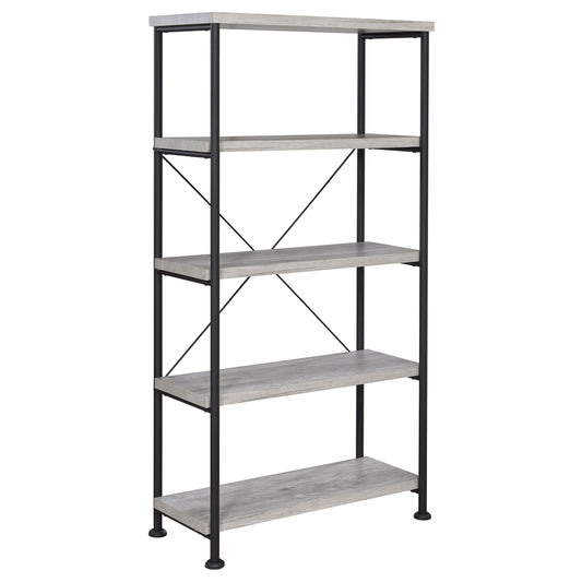 Analiese 4-shelf Bookcase Grey Driftwood