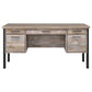 Samson 4-drawer Office Desk Weathered Oak