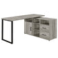 Hertford L-shape Office Desk with Storage Grey Driftwood