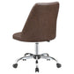 Althea Upholstered Tufted Back Office Chair Brown and Chrome